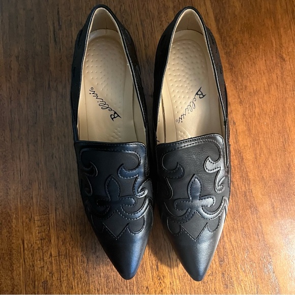 Bellini Bengal Pumps Women's Size 7, black Pointy Toe Kitten Heel Slip On. - Picture 4 of 11